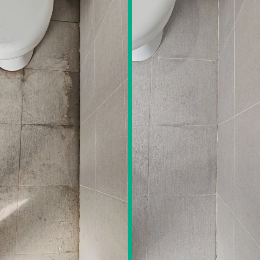 Before After Oxalic Acid Bathroom 3